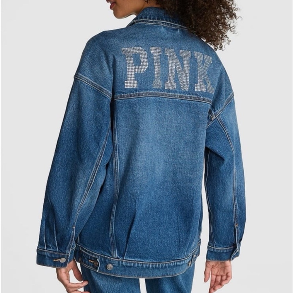 PINK Victoria's Secret Blue Denim Jacket(LIMITED EDITION)